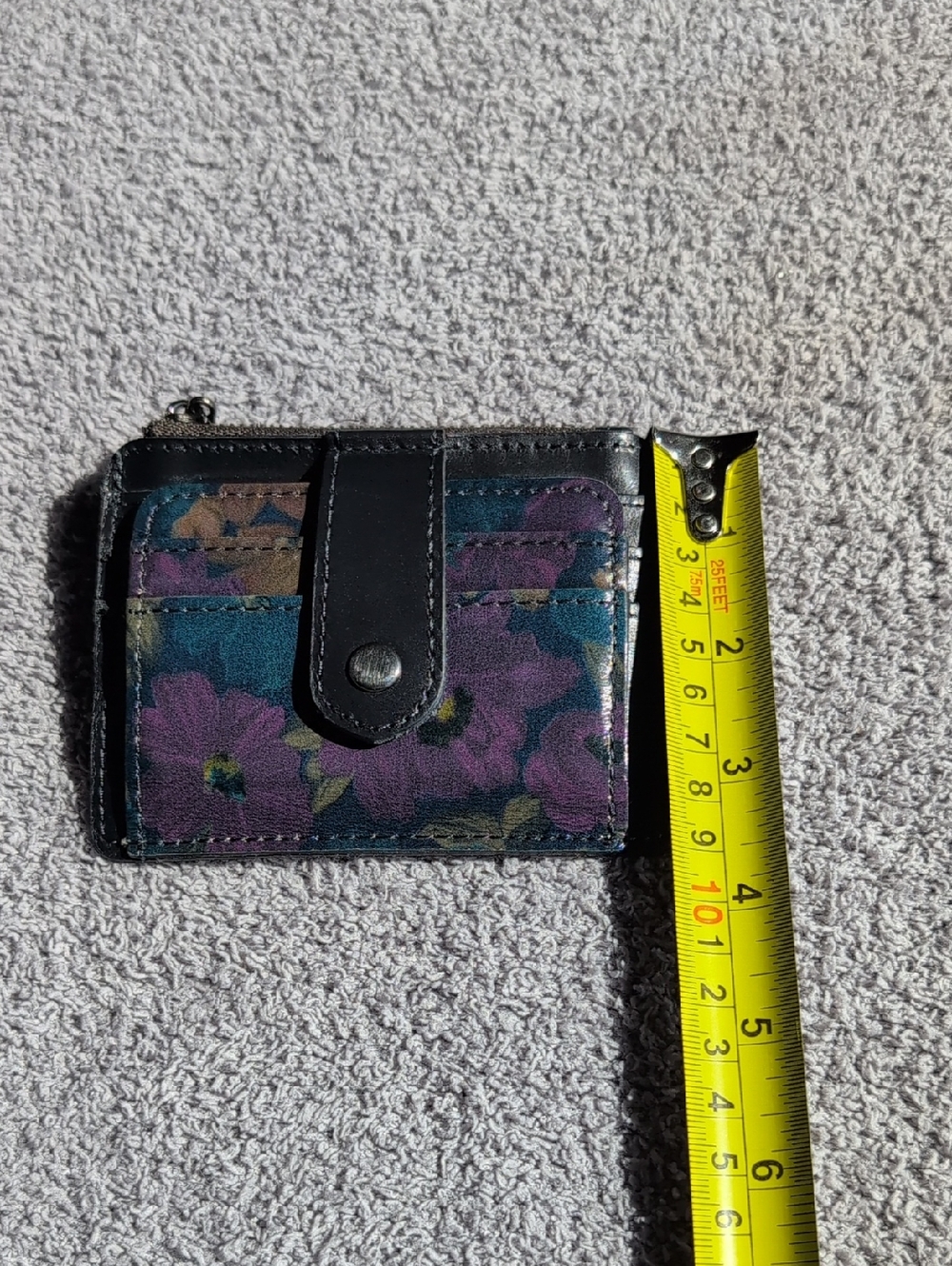 Patricia Nash Navy And Purple Floral Leather Card Wallet - Picture 6 of 6